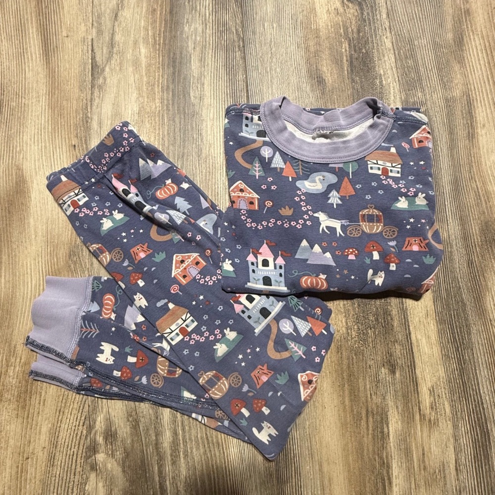 Hanna jams Pajama Set Purple Fairytale Print Cottagecore